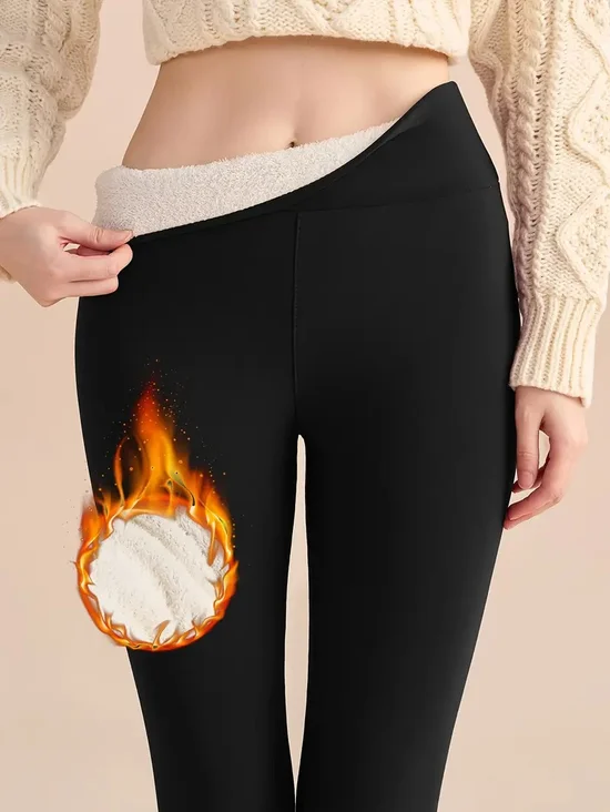 Women's plus velvet and thickened light lambskin leggings women's autumn and winter high waist tights warm pants yoga pants