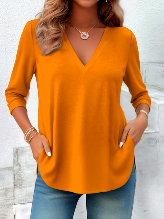 Casual Plain Cotton T-Shirt