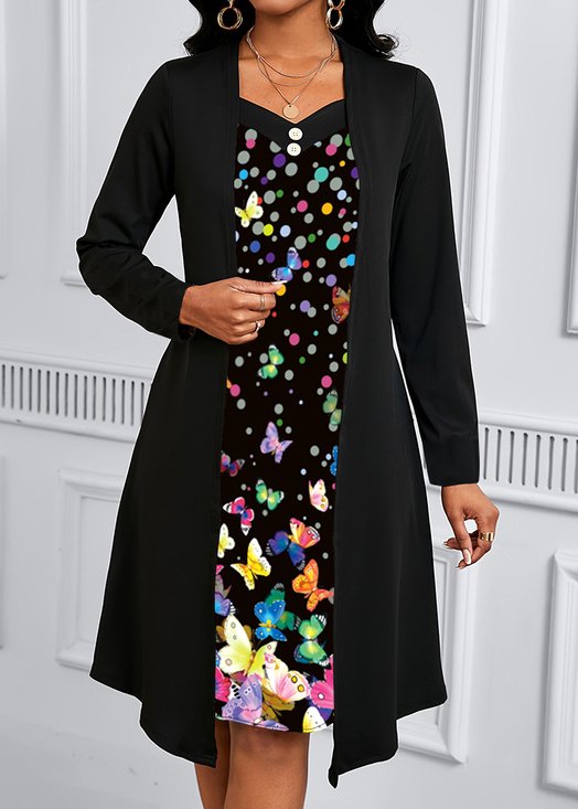Crew Neck Casual Dress With No