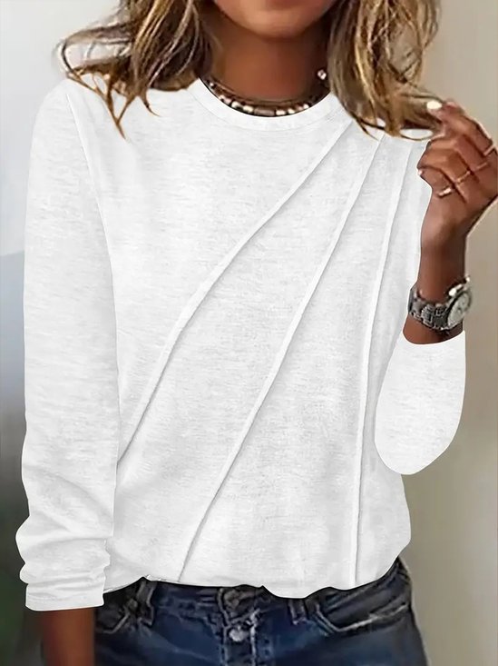Casual Plain Crew Neck T-shirt