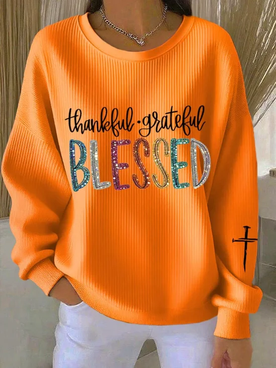 Text Letters Regular Fit Casual Sweatshirt