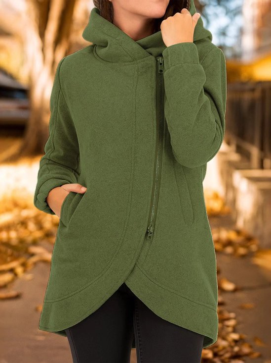 Casual Plain Hoodie Jacket