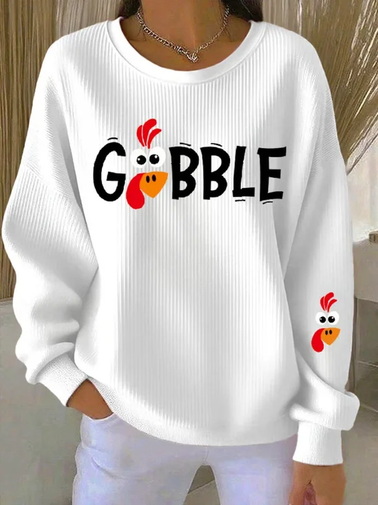 Casual Regular Fit Turkey Sweatshirt