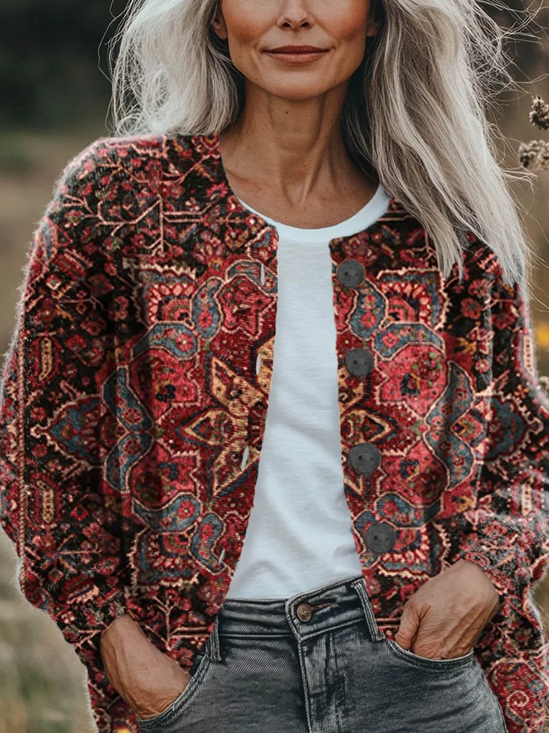 Women's Floral Print Casual Autumn Cardigan