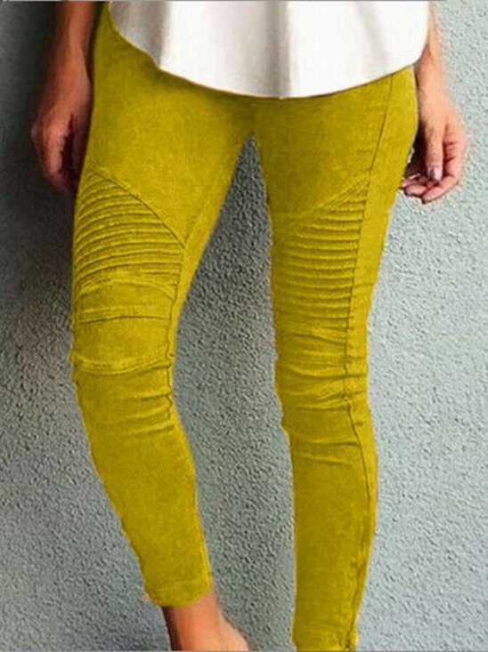 Plain Regular Fit Casual Leggings