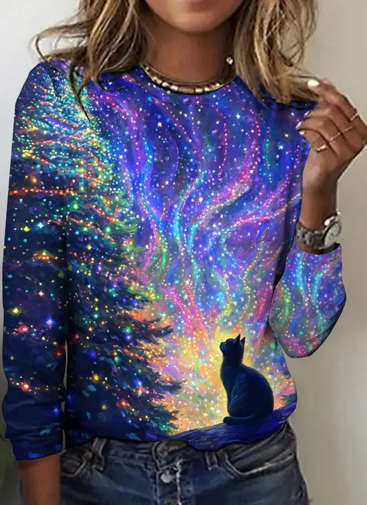 Casual Animal Crew Neck Cotton T-Shirt