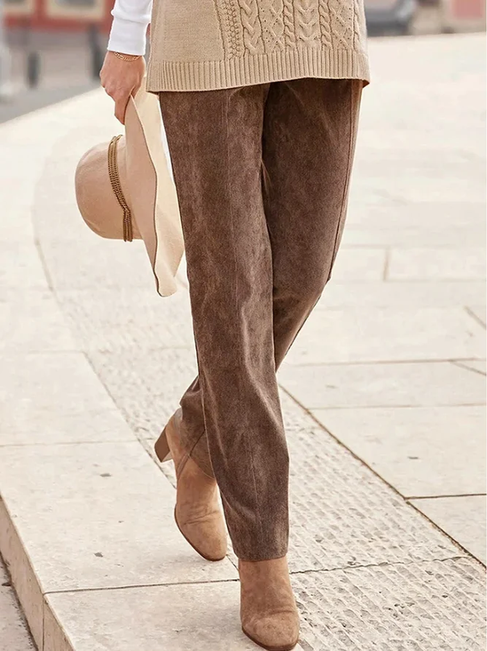 Regular Fit Plain Casual Pants