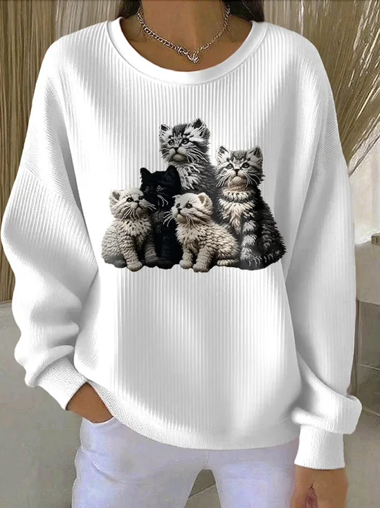Casual Regular Fit Crew Neck Sweatshirt