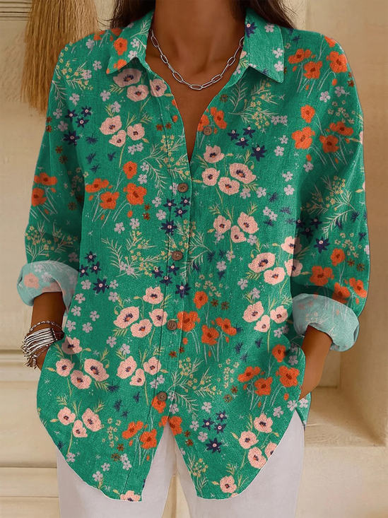 Vintage Loose Shirt Collar Shirt
