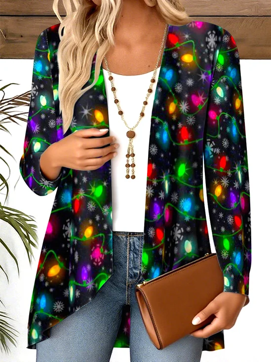 Casual V Neck Regular Fit Christmas Blouse