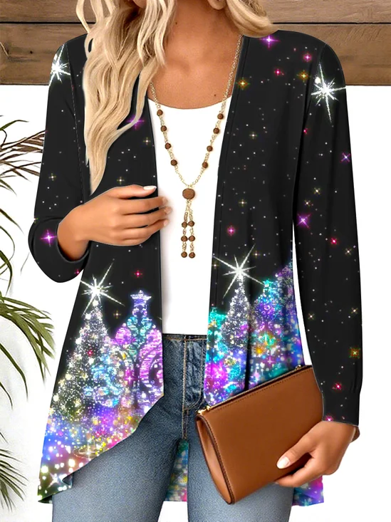 V Neck Casual Regular Fit Christmas Blouse