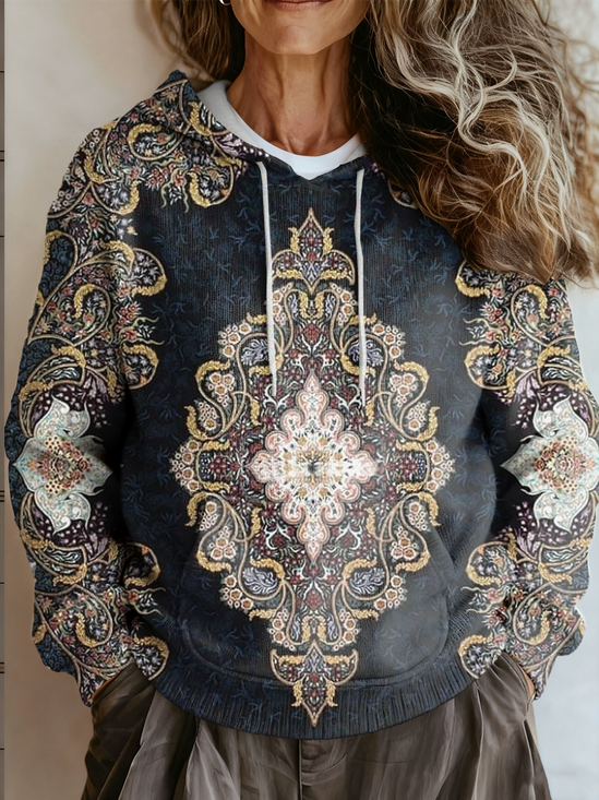 Hoodie Vintage Loose Ethnic Sweater