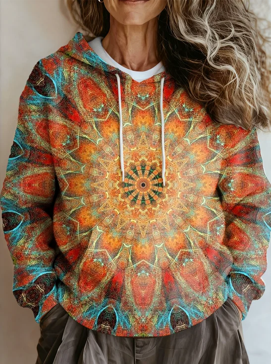 Hoodie Geometric Vintage Sweater