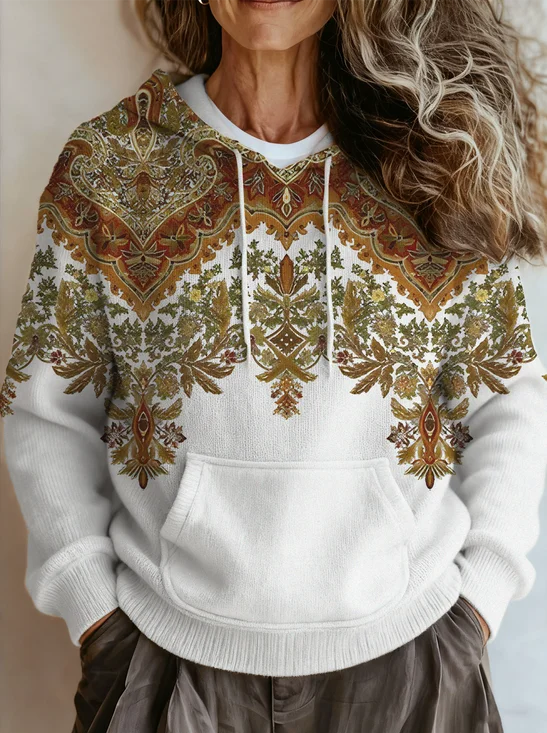 Loose Ethnic Ethnic Hoodie Sweater
