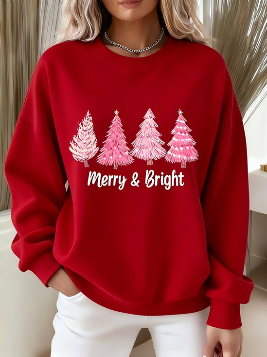 Casual Printing Christmas Sweatshirt