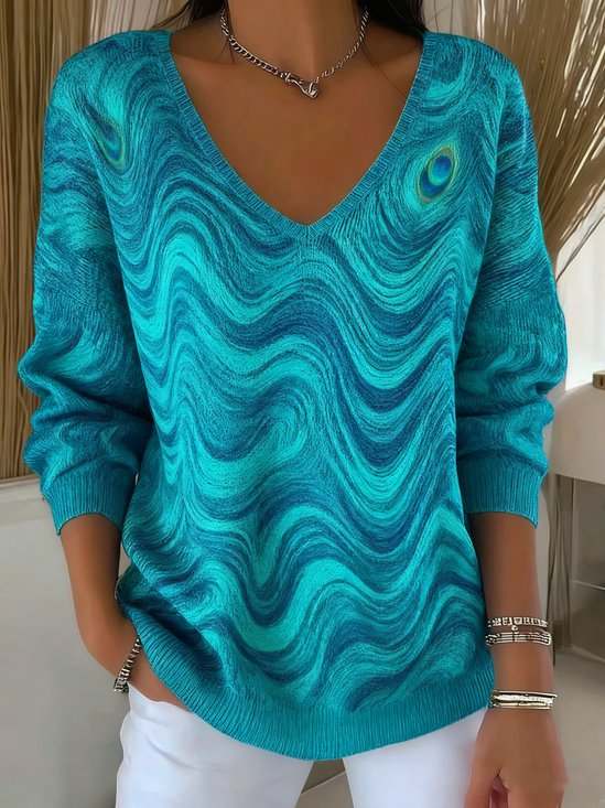 Casual Regular Fit Cotton Ombre Sweater
