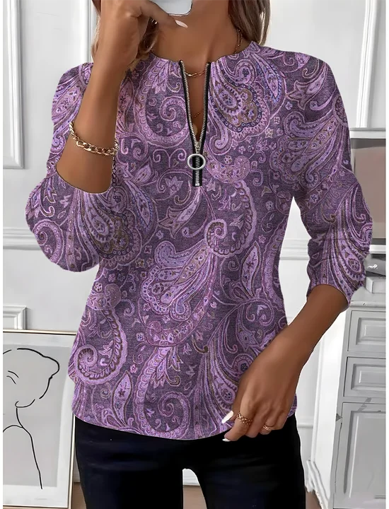Vintage Paisley Loose Sweatshirt