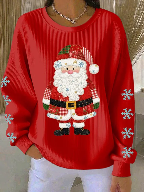 Loose Christmas Crew Neck Casual Sweatshirt