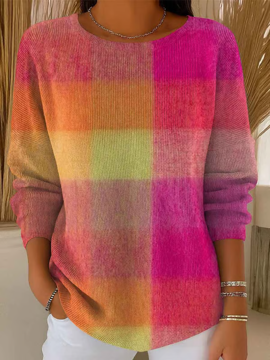 Casual Printing Crew Neck Sweater