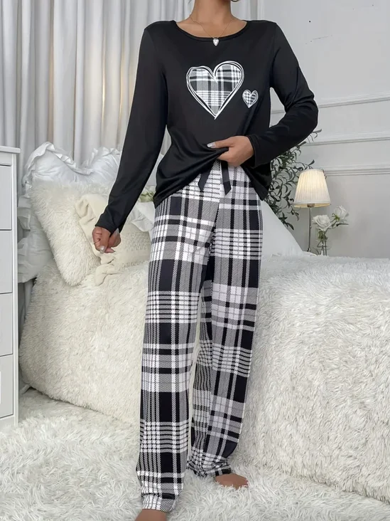 Regular Fit Geometric Casual Two-Piece Set