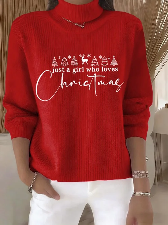 Christmas Turtleneck Loose Casual Sweater