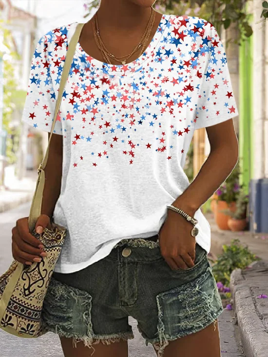 Women's Vintage Flag Print T-shirt