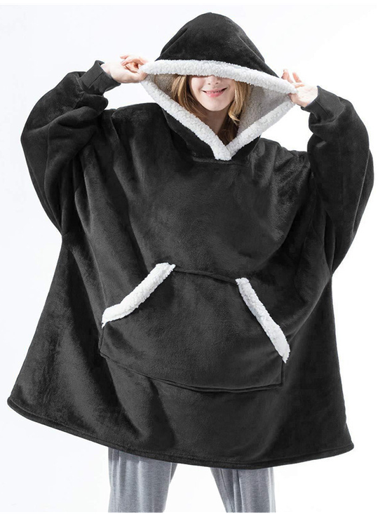 Home Clothes Jacket Lazy Hooded Sweater Thickened Blanket Loose Pullover Wearable Blanket Couple Parent-Child Style