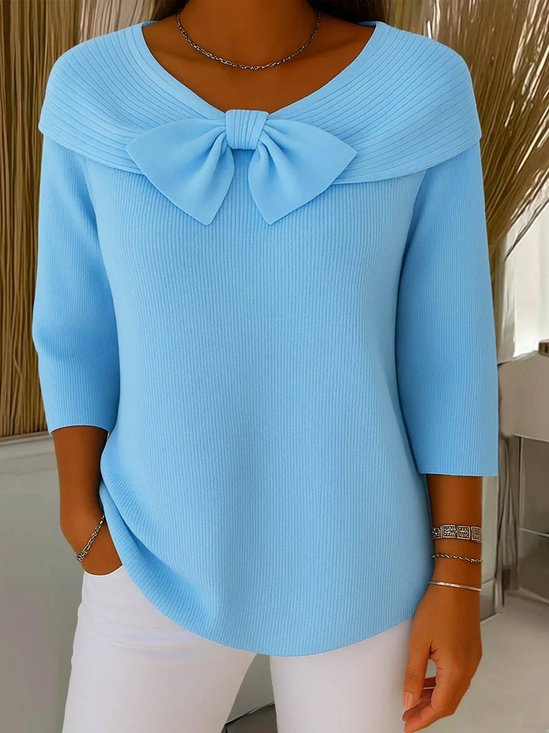 Plain Simple Crew Neck Loose Knit Top
