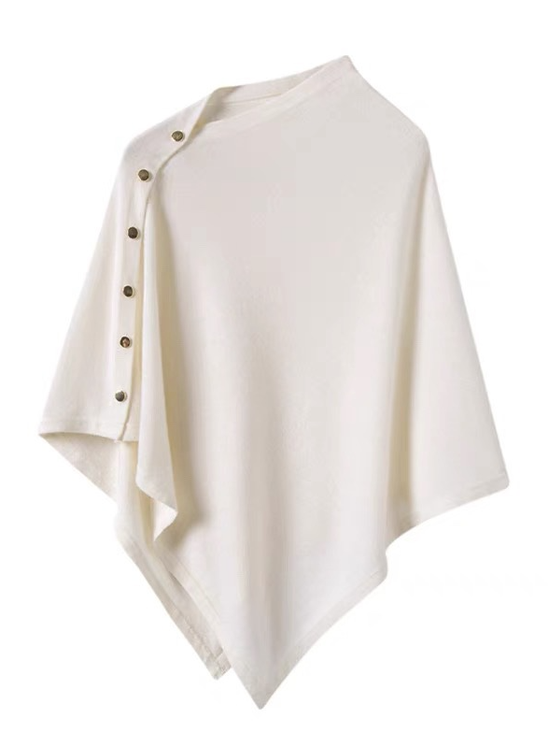 Loose Casual Asymmetrical Collar Cashmere Kimono