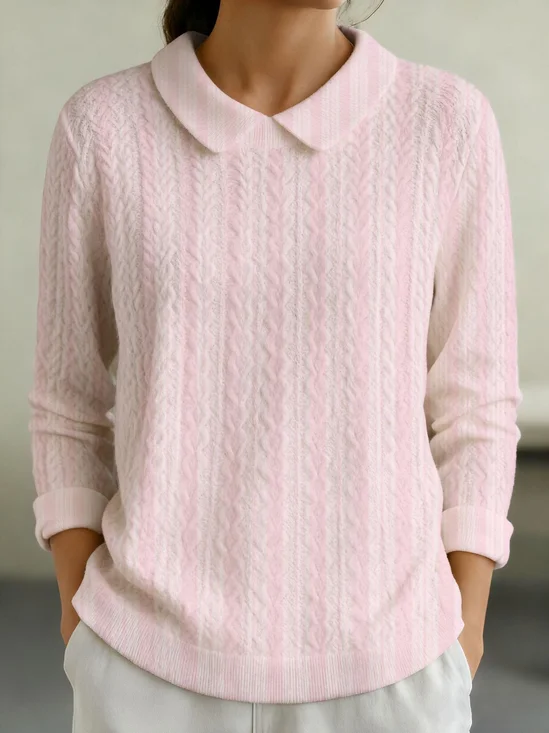Casual Jacquard Plain Regular Fit Sweater