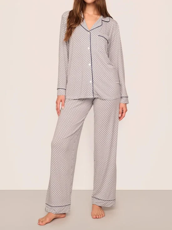 Shawl Collar Loose Simple Lounge Set