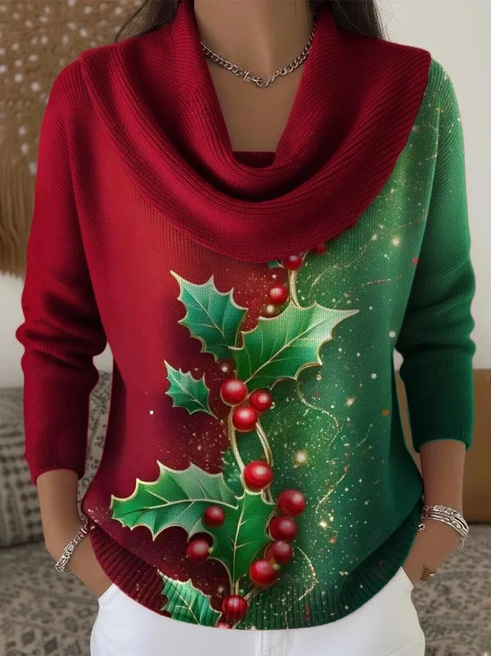 Color Block Loose Simple Others Sweater