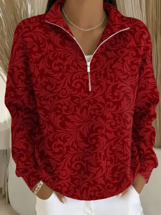 Christmas Casual Half Open Collar Sweater