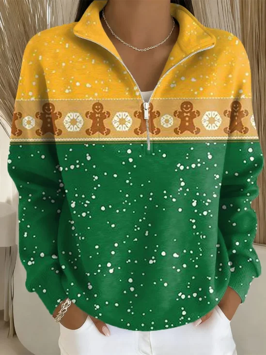 Loose Christmas Casual Half Open Collar Sweater