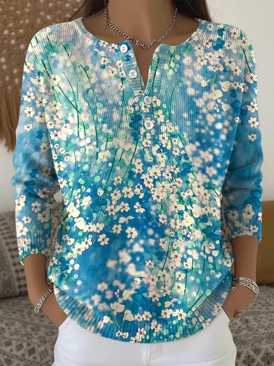 Casual Gradient Pattern Sweater