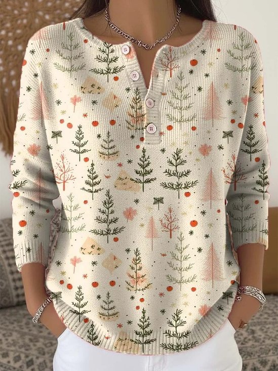 Loose Christmas Casual Crew Neck Sweater