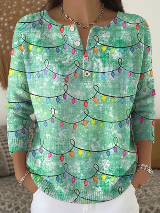 Christmas Casual Loose Crew Neck Sweater