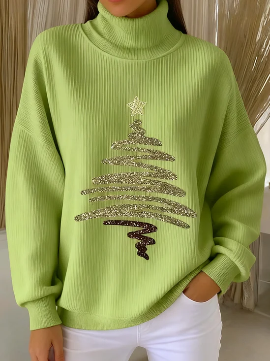 Turtleneck Christmas Vintage Loose Sweater