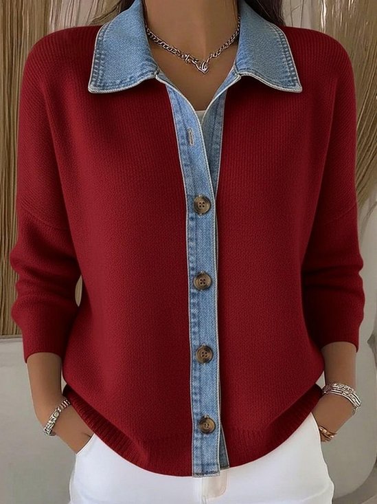 Knitted Shawl Collar Casual Cardigan