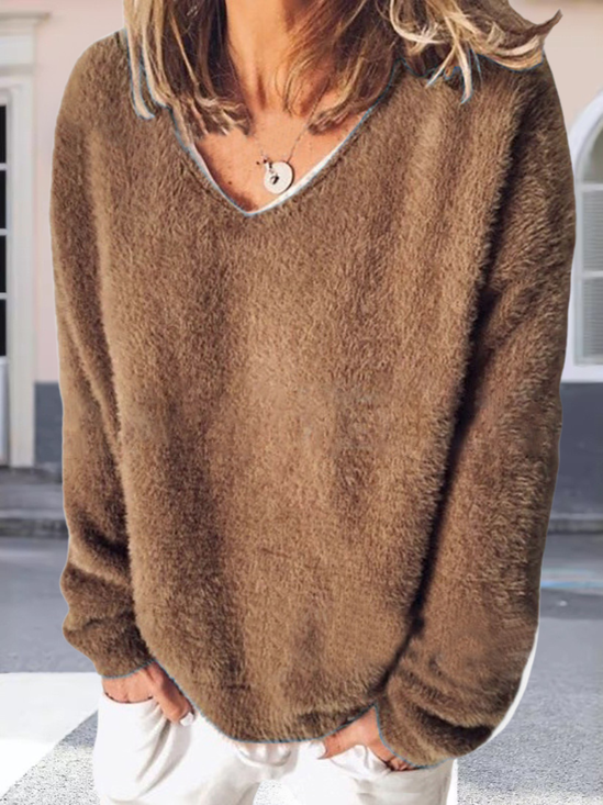 Lambswool Plain Simple Split Joint Sweater