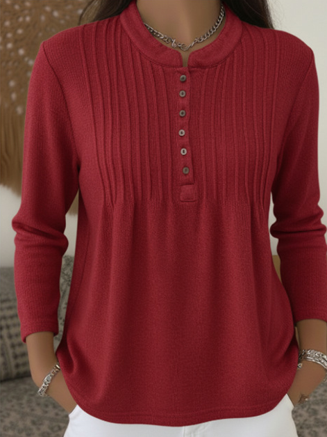 Plain Casual Knitted Others Knit Top