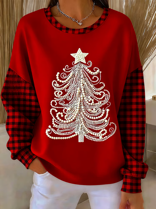 Casual Loose Printing Christmas Sweatshirt