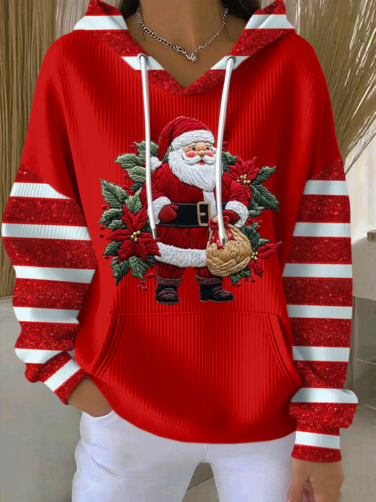 Casual Printing Hoodie Santa Claus Hoodie