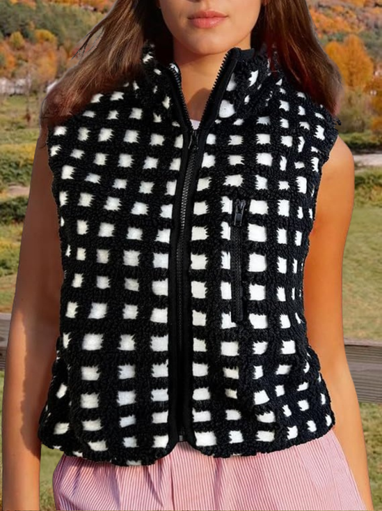 Polyester Cotton Street Mock Neck Regular Fit Vest