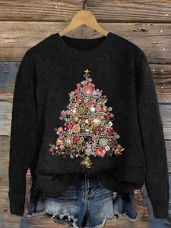 Imitation Cashmere Loose Vintage Crew Neck Sweater