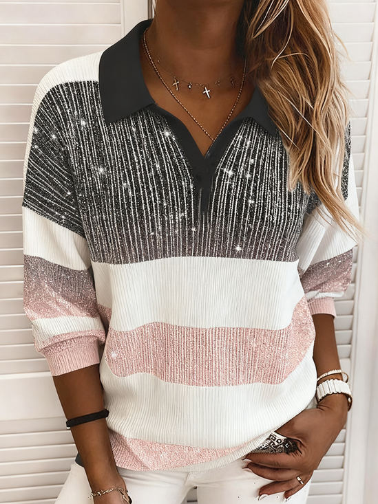Shawl Collar Casual Loose Plain Sweater