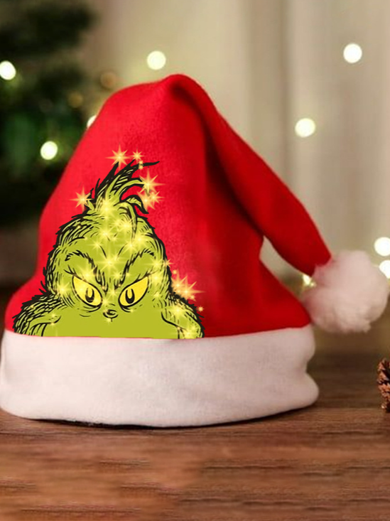 Christmas Decorations Thickened Brimmed Colorful Christmas Hat Adult Party Outfit Double-Sided Fleece.