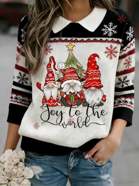 Vintage Shawl Collar Loose Knitted Sweater