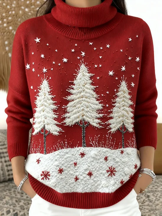 Turtleneck Christmas Loose Vintage Sweater
