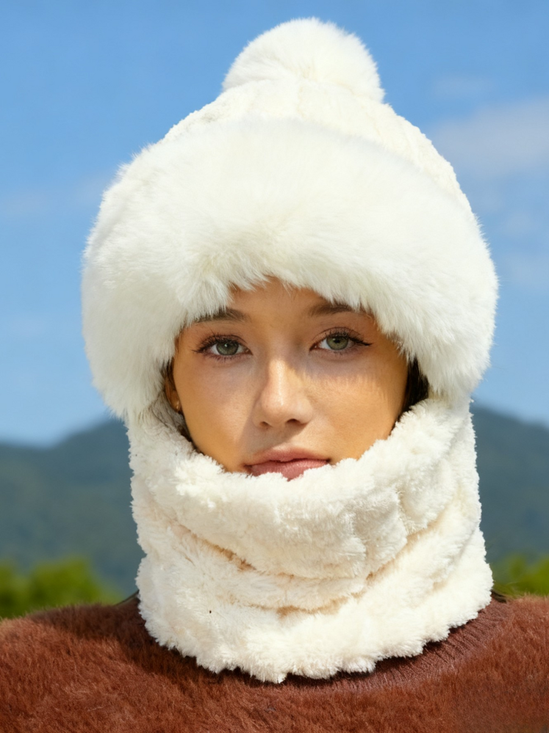 New Winter Style All-in-one Hat And Scarf Fleece-lined Thickened Windproof Cold-proof Warm Multi-functional Balaclava For Cycling